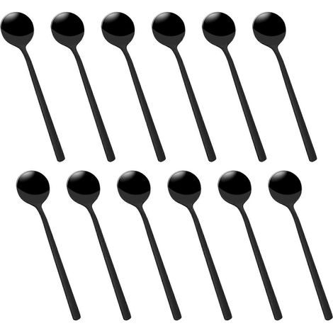 Mini café Spoons noir Plated pour Dessert glace Cream Cake lot de 12 (1/5)