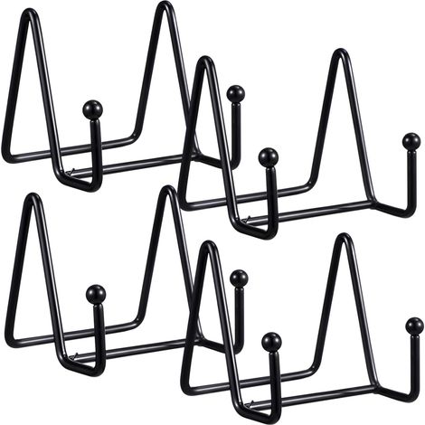 Présentoirs métalliques biseautés , lot de 4 , pour assiettes et cadres photo , courbes douces , des (1/5)