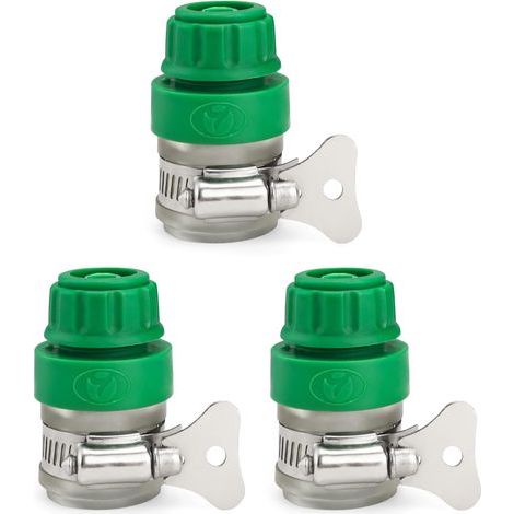 3-Piece Garden Hose Adapter, Garden Hose Connector, Kitchen Faucet Adapter, for Rubber Taps and Water Pipes (1/3)