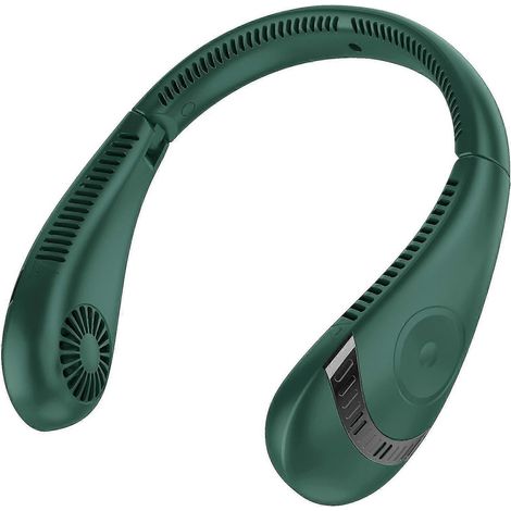Ventilateur de cou pliable 5000 mAh avec affichage LED, ventilation à 360°, rechargeable par USB, sans pales et 3 vitesses. Ventilateur personnel portable. (1/5)