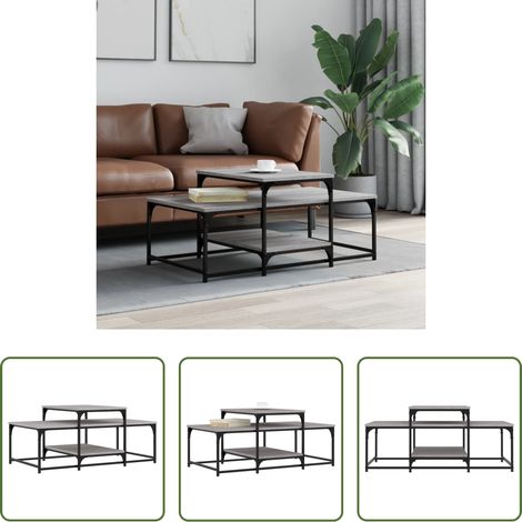 Wohnzimmer Couchtisch - Couchtisch Grau Sonoma 102x60x45 cm Holzwerkstoff (1/5)
