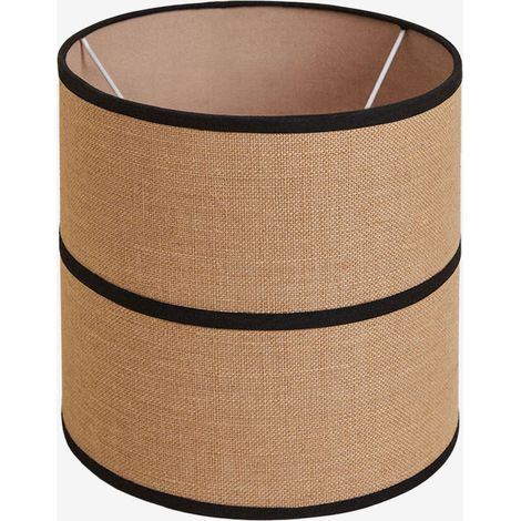 SKLUM Lampenschirm aus Jute und Baumwolle Olinda Schwarz Ø30 cm