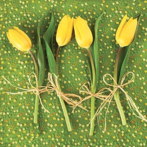Tovaglioli primaverili TULIPANI 33x33 cm, 20 pezzi.