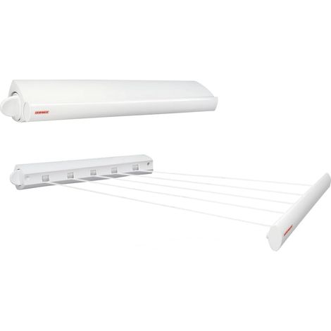 Séchoir mural Rollfix 210 Longline, sèche linge dépliable avec 5 fils de 4,20 mètres, étendoir à linge robuste pour intérieur et extérieur (1/5)