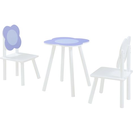Conjunto de mesa y 2 sillas infantiles blanco y morado 030009453 (1/5)