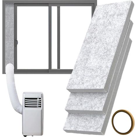 Kit Pour Fenêtre De Climatiseur Portable - Panneaux Latéraux pour Climatiseur Fenêtre - Panneaux Isolés pour Installation Horizontale ou Verticale Garage Chambre Sous-sol Salon Cuisine (1/5)