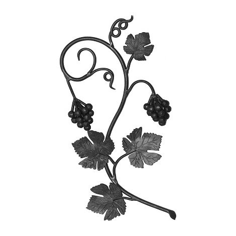 Deco Fer Forge – Décor raisin en fer forgé 600mm x 290mm – Ornement mural pour intérieur – Finition haut de gamme – Style classique