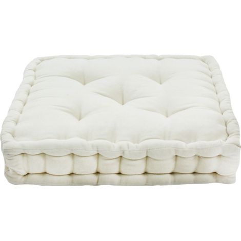 Pouf tapissier en velours de coton épais 40x40 cm – Assise d'appoint confortable – Idéal pour espaces de détente – Thedecofactory (1/4)