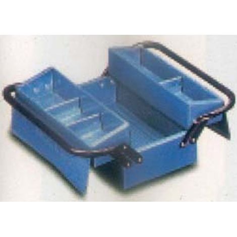 CASSETTA DEGLI ATTREZZI IN METALLO BLU A 2 SCOMPARTI 330 X 175 X 140 MM - 102 3
