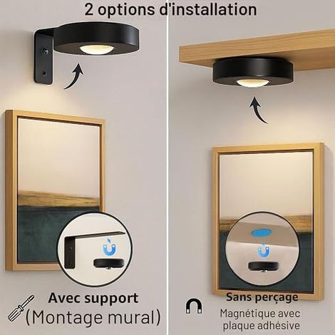 LED Wall Light Rechargeable Remote Control, RGB Spotlights Pictures, Shelves Home Decoration (1/4)