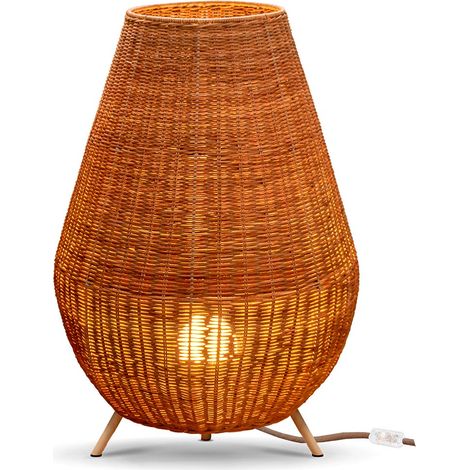 SAONA 70 cm de altura. Lámpara decorativa con cable de yute para interior y exterior. Luz LED cálida o fría. Hecho en España (1/4)