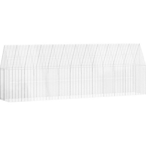 Maison Exclusive - Gabbia per polli 2 pcs Argento 600 x 100 x 210 cm