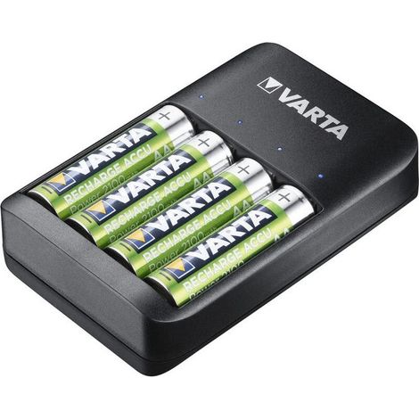 Varta, Caricabatterie USB Quatro, 4 Pile Stilo AA, 2100mAh