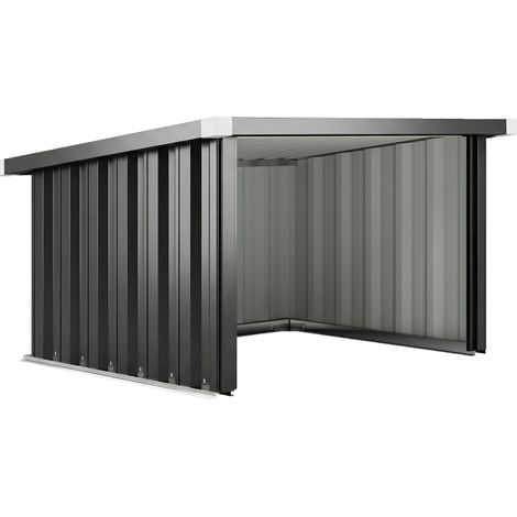 Garaje para robot cortacésped de acero galvanizado gris oscuro 108 x 86 x 62,5 cm MODENUIT (1/5)