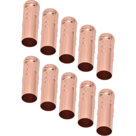 Lot de 10 tubes métalliques E14 pour douilles de bougies, 25 x 80 mm, or rose (1/5)
