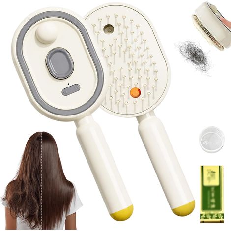 Peigne Massage à Coussin D Air Et Spray éLectrique Brosse à vapeur démêlante Vapeur éLectrique Pour Cheveux Rechargeable Detangling (1/4)