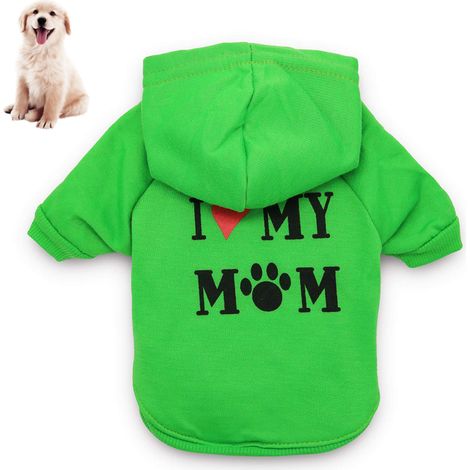 Sweat à capuche chaud pour chien avec impression "J'aime ma maman" - Vêtements confortables pour chiots (1/5)