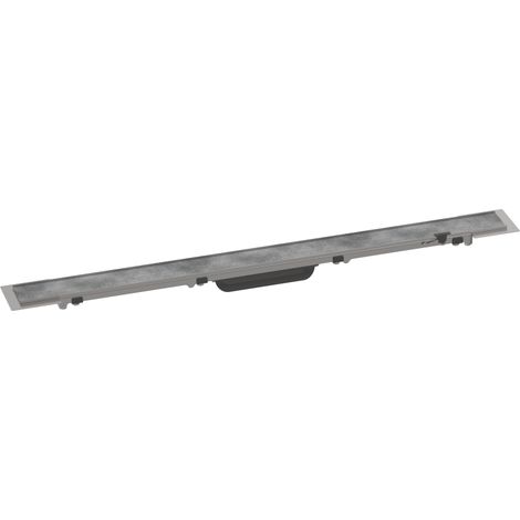 Hansgrohe RainDrain Rock - Canaleta de ducha lineal 800, con rejilla para la inserción de baldosas, marco de altura ajustable, acero inoxidable 56031000 (1/2)