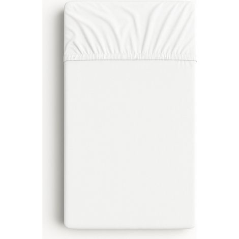 Sábana bajera de algodón para cuna 120x60 cm - blanca (1/2)