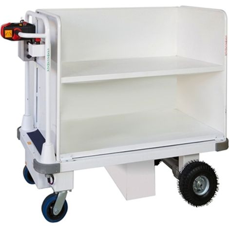 Carrello elettrico idoneo per trasporto faldoni/fascicoli per tribunali con ruote in poliuretano