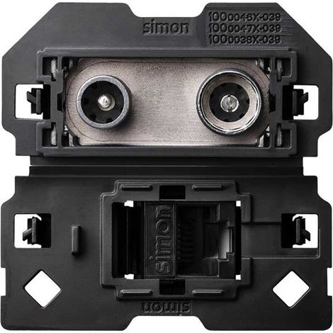 SIMON 100 - Toma R-TV+SAT Final con RJ45 cat6 2M 10000472-039 (1/2)