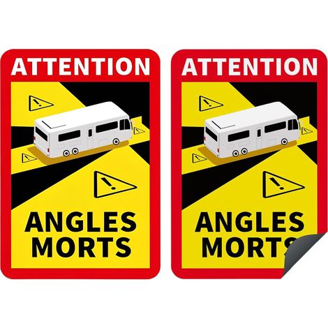 Lot de 2 Magnets Angles Morts pour Camping-Car et Bus - Signalisation Angles Morts Magnétique et Réfléchissante - Format Officiel 17x25cm - Amovible et Étanche pour Véhicules Lourds (1/5)
