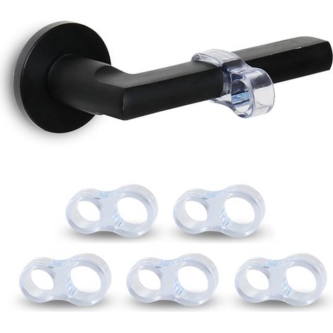 Lot de 5 butées de porte transparentes, protège-poignées rembourrées, insonorisantes, faciles à installer, protègent les parois vitrées et les meubles (1/5)