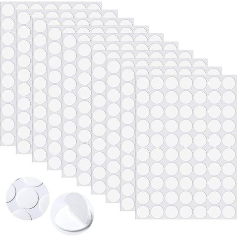 Autocollants à points collants double face - 700 pièces de ruban adhésif transparent à points ronds de 10 mm, point de colle photo transparent sans trace pour la décoration artisanale bricolage (1/5)