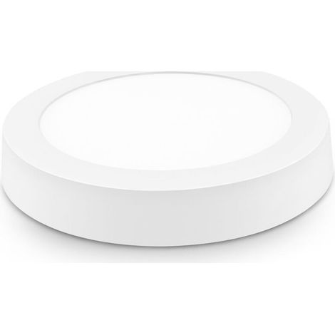 Downlight LED surface ronde blanc mat 12w neutre (1/2)