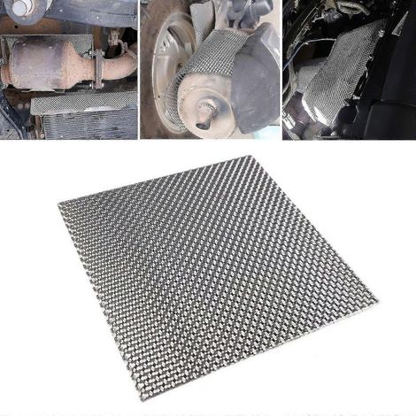 Écran thermique en aluminium gaufré, pare-feu, carter de plancher, réservoir de carburant, collecteur turbo argenté 300 mm x 500 mm en aluminium () (1/5)