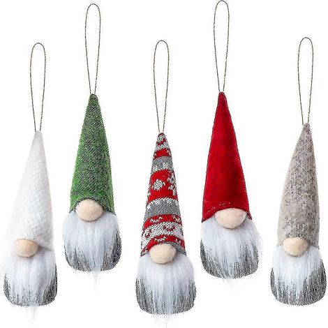 Gnomes de Noël à suspendre au sapin, gnomes suédois en peluche faits main, décorations de Noël pour la maison, Père Noël, lutin, décorations de Noël à suspendre (1/2)