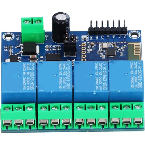 Module Relais Bluetooth 4 Canaux DC12V avec Voyant Lumineux, Carte de Commande à Distance par Téléphone Mobile (1/5)