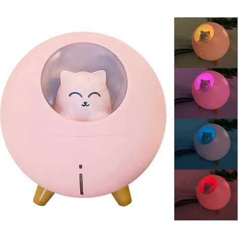 Mini humidificateur silencieux de 237 ml avec lumières LED, humidificateur de bureau USB, lumière de respiration colorée (1/5)