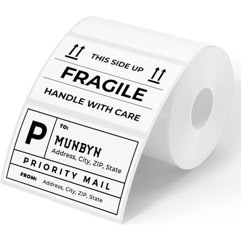 Thermal Labels White 3x2 inches, Thermal Labels Stickers, Thermal Labels for Price, Barcode, Mail, Name, 500 Labels/1 Roll (1/5)