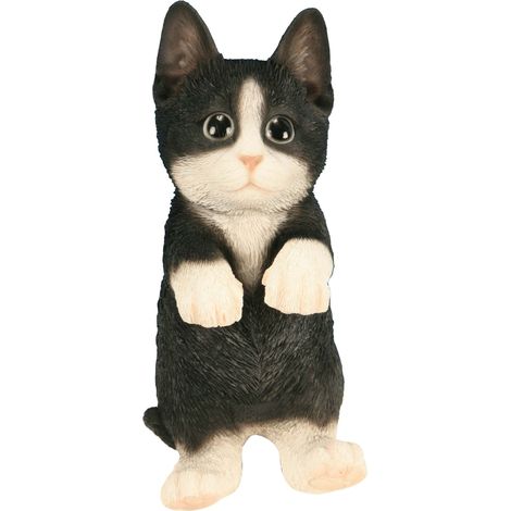Chaton noir debout en résine 22 cm (1/2)
