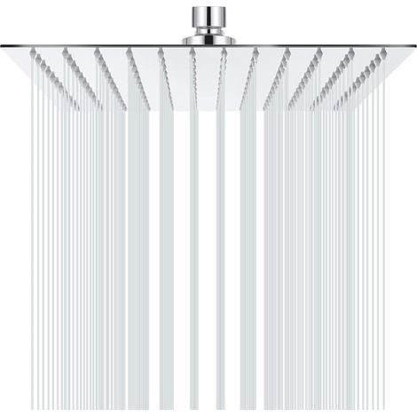 Shower Head 8 Inch/20 cm 304 Stainless Steel Shower Head with Anti-Limescale Nozzles Square Shower Head 20 x 20 cm Polished Chrome (1/5)