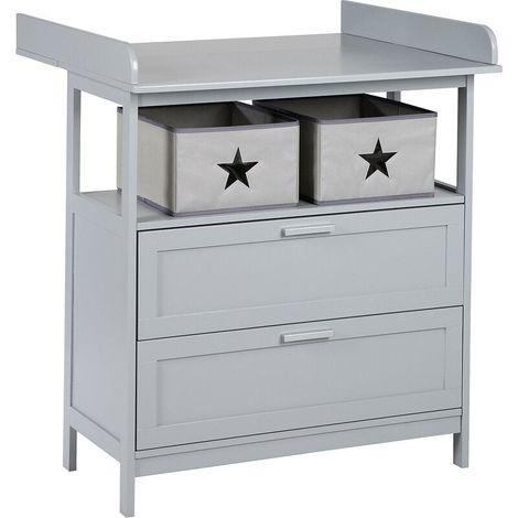 [GEBRAUCHT] B-Ware Roba Wickelkommode Hamburg mit Wickelansatz Baby Kinder Kinderzimmer Tisch grau