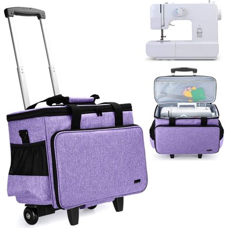 Sac pour Machine à Coudre à roulettes est Détachable Avec Sac Détachable avec Chariot Pliable, Planche Bois, 2 Roues et Poignée Télescopique pour Transport à Roulettes (1/5)