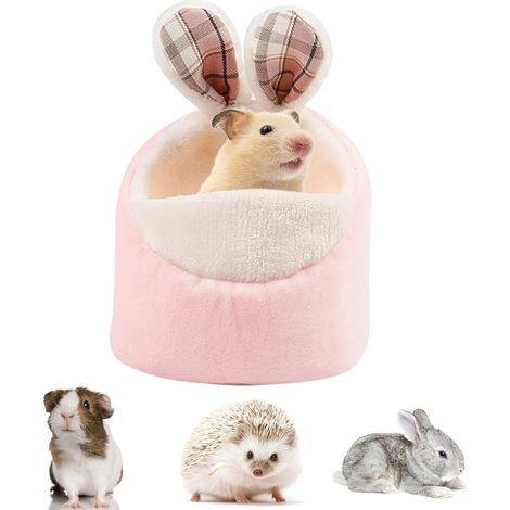 NineClouds Hamster House Cosy Animal House Cave Beds Soft Bed Small Animal Winter House (rose) (1/5)