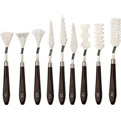 9-teiliges professionelles Palettenschaber-Set aus Edelstahl, Spachtel, Palettenmesser, Mal- und Mischschaber-Set-As Shown (1/5)