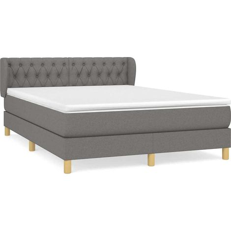 Maison Exclusive - Giroletto a Molle con Materasso Grigio Scuro 140x200cm Tessuto (1/5)