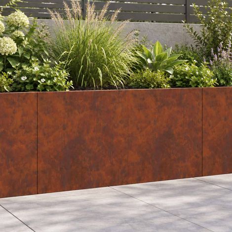 vidaXL Retaining Wall 2 pcs 40 x 12 x 50 cm Weathering Steel Rusty (1/5)
