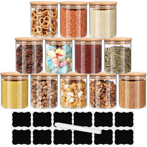 12x Luftdichte Glas-Vorratsdosen Set 200ml Tee Küche Aufbewahrung (1/5)