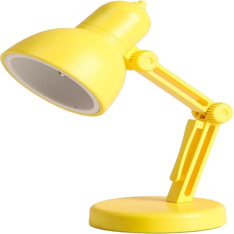 Lampe de bureau robot rétro en métal jaune, lampe industrielle pour table de chevet et bureau, décoration créative (1/5)