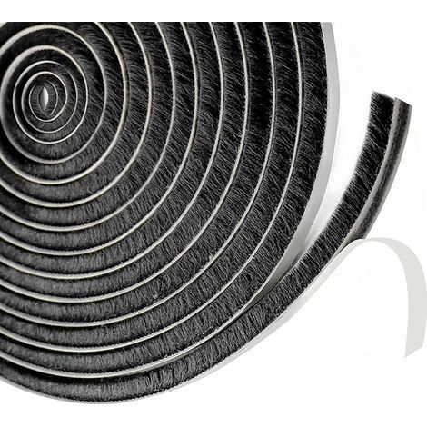Joint brosse porte coulissante,9 mm(B) x 15 mm(D) x6M(L) Joint Fenetrepour Lsolation Phonique Porte,volet isolant (1/5)