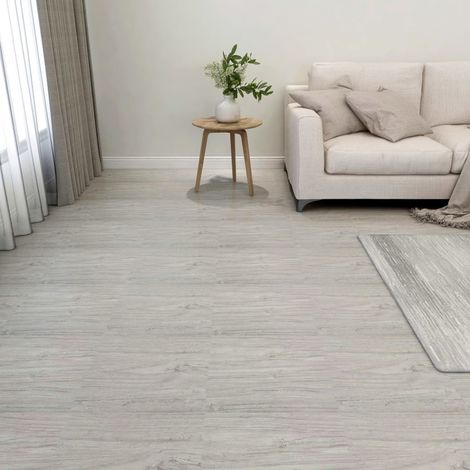 Dalles de plancher autoadhésives 55 pcs PVC 5,11 m² gris clair vidaXL