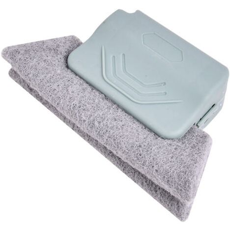 QORVA-Brosse de nettoyage pour rainures de fenêtre, grise, 13,538,5 cm, une brosse de nettoyage pour rainures et interstices de rebord de fenêtre.