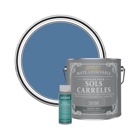 Peinture pour Sols Carrelés Mate Lessivable - Soie Bleue (1/3)