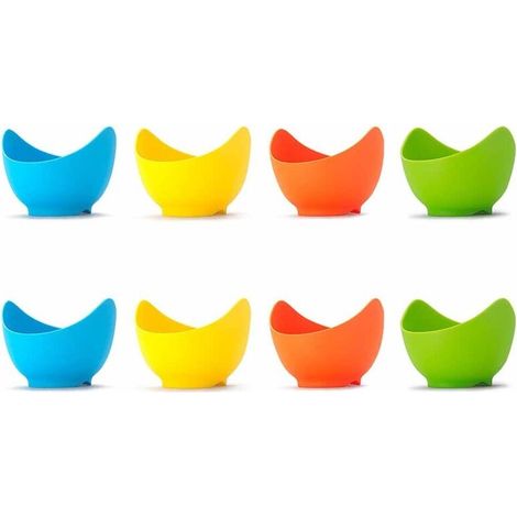 Ensemble de 8 cuiseurs à œufs en silicone, fabriqués à partir de matériaux de qualité alimentaire. Convient pour les ustensiles de cuisine et les cuiseurs vapeur.