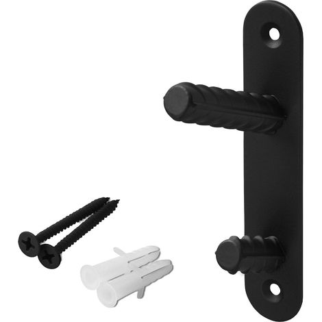 Garderobenhaken B50 2-fach 120 x 25 x 60 mm BA 96 mm schwarz matt (1/2)